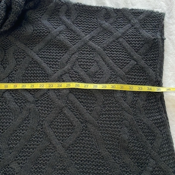 ADRIENNE VITADINI Black Cowl Neck Cable Knit Poncho Sweater S/M Whimsygoth Dark - Picture 6 of 8